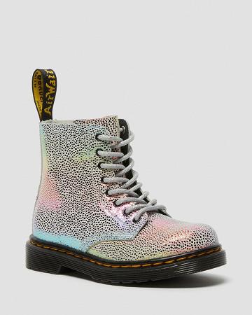 Kids' Dr Martens Toddler 1460 Pascal Iridescent Lace Up Boots Multicolor | AU 699HAP